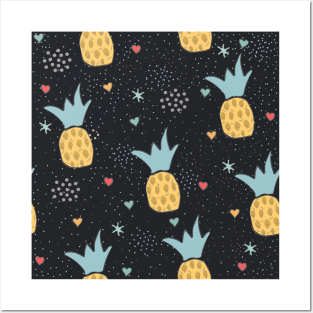 Pineapple Pattern Posters and Art